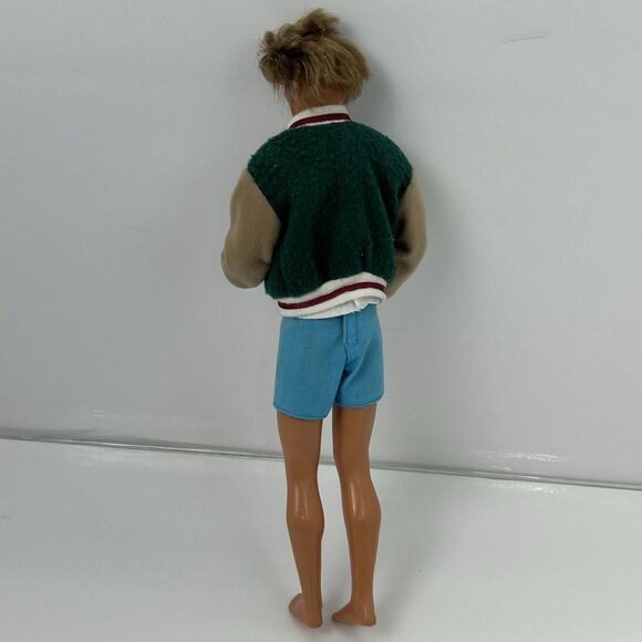 VTG Barbie Ken 1990 Fashion 12” Doll Varsity Jacket Beard College Preppy - Picture 5 of 11